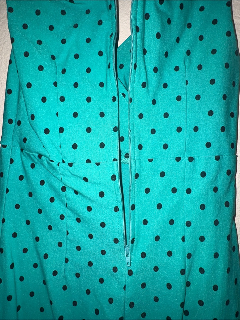 RockSteady Turquoise Polka Dot Midi Sheath Dress (Rockabilly, Pin-Up) - Picture 6 of 9